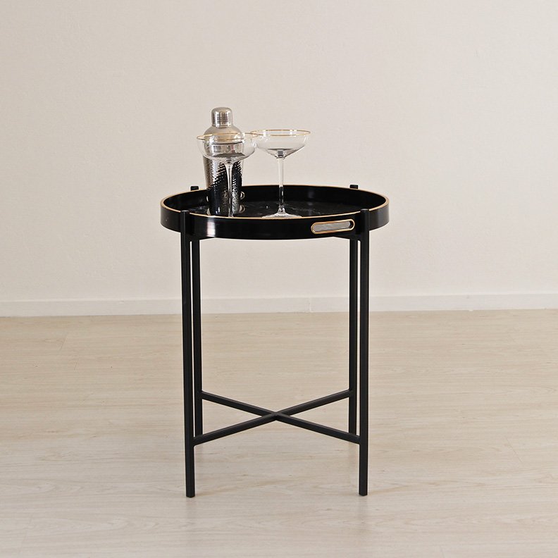 Marble Glass Side Table