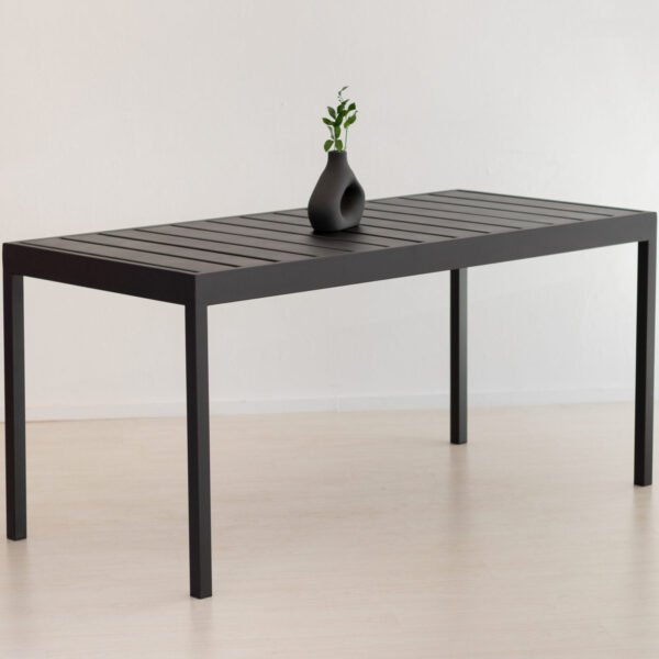 STUDIO DELTA LARGE INDUSTRIAL PATIO TABLE IN BLACK