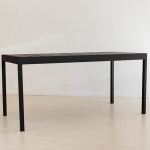 STUDIO DELTA LARGE INDUSTRIAL PATIO TABLE IN BLACK
