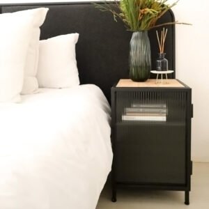 STUDIO DELTA_SINGLE DOOR BEDSIDE CABINET IN BLACK